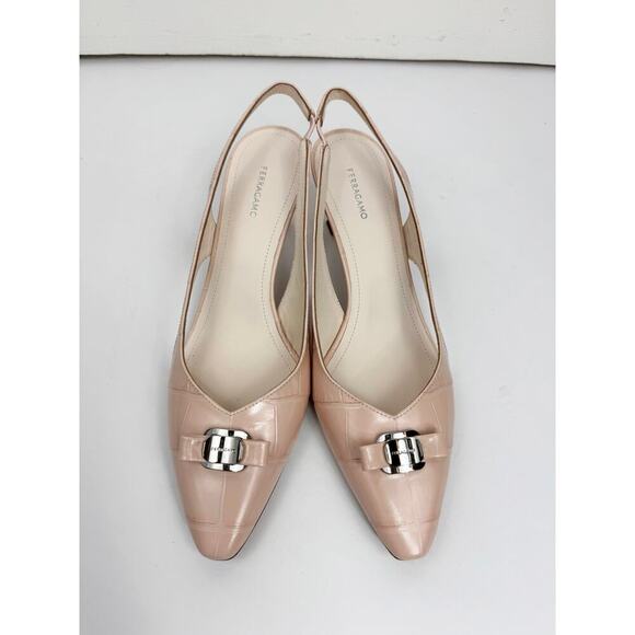 FERRAGAMO ROSA PINK ZARULA SLINGBACK PUMPS - Picture 6 of 9